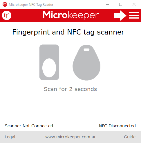 Fingerprint Scanner Menu