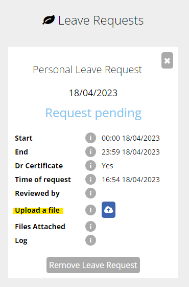 Personal Leave Request