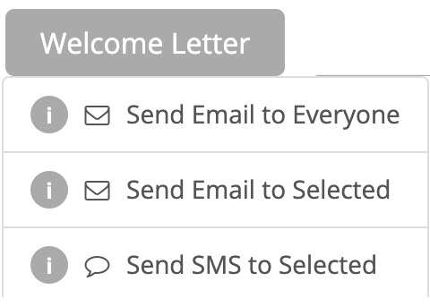 Image of welcome letter button options