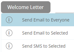 image of sending welcome letter with ''send email to everyone' selected