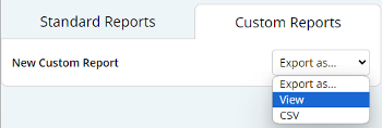 selecting and viewing a custom report