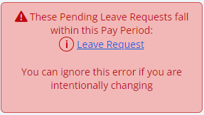 warning message on pending leave requests that fall within the period