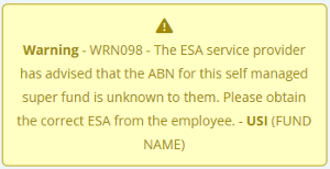 warning error from beam - WRN098