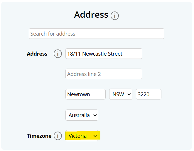 Employee Timezone setting