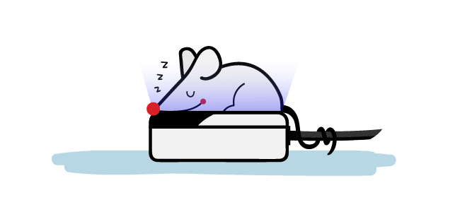 Mouse sleeping on fingerprint scanner