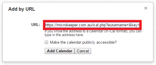 Google Calendar Add URL