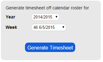 Generate timesheet from roster