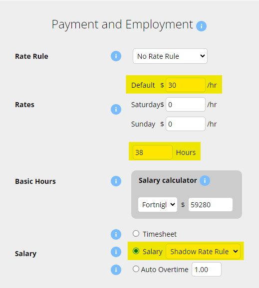Payment and Employment Example