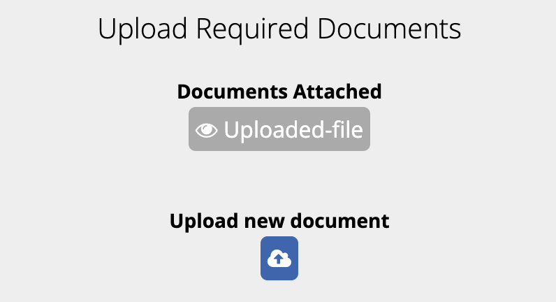 Image of the Upload Required Document options