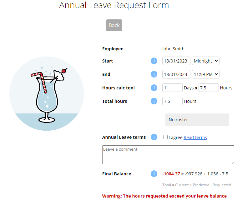 an annual leave form