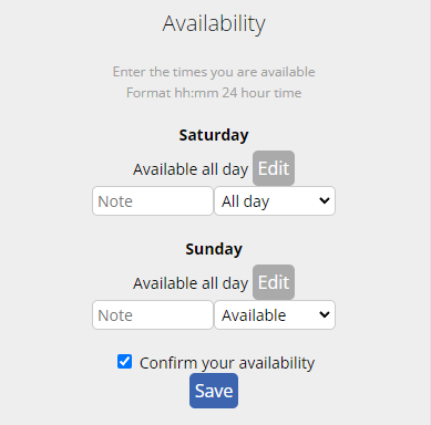 Image of adjusting your availability