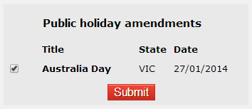 Public Holiday Amendments